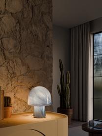 Malá stolová lampa so vzhľadom mramoru Talia, Mramorový vzhľad, svetlomodrá, Ø 20 x V 26 cm