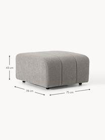 Pouf en bouclette Lena, Bouclette gris, larg. 78 x prof. 75 cm