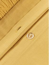 Housse de couette en coton avec surface structurée et ourlet droit Jonie, Jaune moutarde, larg. 200 x long. 200 cm