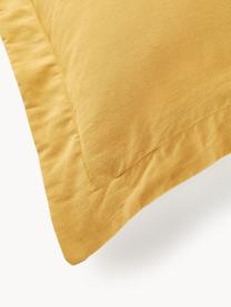 Bavlněný povlak na přikrývku se strukturovaným povrchem a stojacím lemem Jonie, Hořčicově žlutá, Š 200 cm, D 200 cm