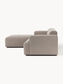 Ecksofa Melva (4-Sitzer), Bezug: 100 % Polyester Der hochw, Gestell: Massives Kiefernholz, Spa, Webstoff Taupe, B 319 x T 195 cm, Eckteil links