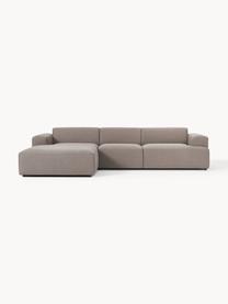 Ecksofa Melva (4-Sitzer), Bezug: 100% Polyester Der hochwe, Gestell: Massives Kiefernholz, Spa, Webstoff Taupe, B 319 x T 195 cm, Eckteil links