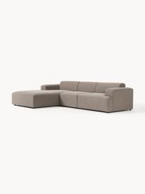 Ecksofa Melva (4-Sitzer), Bezug: 100% Polyester Der hochwe, Gestell: Massives Kiefernholz, Spa, Webstoff Taupe, B 319 x T 195 cm, Eckteil links