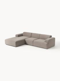 Ecksofa Melva (4-Sitzer), Bezug: 100 % Polyester Der hochw, Gestell: Massives Kiefernholz, Spa, Füße: Kunststoff Dieses Produkt, Webstoff Taupe, B 319 x T 195 cm, Eckteil links