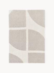 Načechraný koberec s vysokým vlasem a strukturovaným povrchem Jade, Béžová, krémově bílá, Š 120 cm, D 180 cm (velikost S)