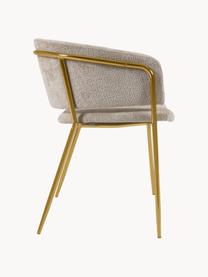 Ženilková stolička s opierkami Runnie, 2 ks, Svetlobéžová, odtiene zlatej, Š 58 x H 58 cm