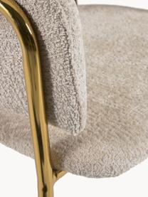 Chaises rembourrées en chenille Runnie, 2 pièces, Chenille beige clair, pieds dorés, larg. 58 x prof. 58 cm