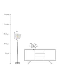 Stehlampe Colossos mit Glaskugeln, Lampenfuß: Metall, Silberfarben, Transparent, Ø 34 x H 165 cm