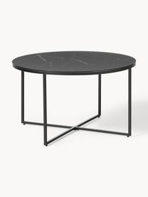 Table basse ronde look marbre Antigua, Noir look marbre, Ø 80 cm