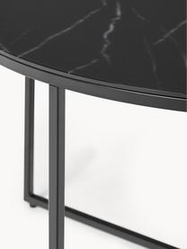 Table basse ronde look marbre Antigua, Noir look marbre, Ø 80 cm