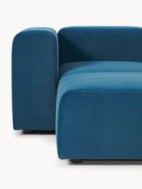 Modulares Samt-Sofa Lena (4-Sitzer) mit Hocker, Bezug: Samt (100 % Polyester) De, Gestell: Kiefernholz, Schichtholz,, Samt Petrol, B 284 x T 181 cm