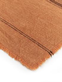 Runner in cotone color terracotta Ripo, 100% cotone, Rosso mattone, nero, Larg. 40 x Lung. 140 cm