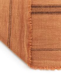 Camino de mesa de algodón Ripo, 100% algodón, Rojo teja, negro, An 40 x L 140 cm