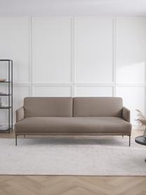 Schlafsofa Fluente (3-Sitzer), Bezug: 100 % Polyester Der strap, Gestell: Massives Kiefernholz, Webstoff Taupe, B 220 x T 88 cm