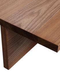 Mesa de centro en nogal Angle, estilo moderno, Tablero de fibras de densidad media (MDF) con chapado en madera de nogal, Marrón, An 135 x Al 27 cm