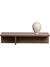 Mesa de centro en nogal Angle, estilo moderno, Tablero de fibras de densidad media (MDF) con chapado en madera de nogal, Marrón, An 135 x Al 27 cm