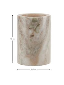 Vaso cepillo de dientes de mármol Jona, Mármol, Beige, negro, Ø 7 x Al 10 cm