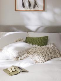 Ręcznie wykonana poszewka na poduszkę Belen, Kremowobiały, S 30 x D 50 cm