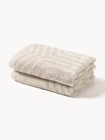 Ręcznik z bawełny Fatu, różne rozmiary, Odcienie jasnego beżowego, Ręcznik do rąk, S 50 x D 100 cm, 2 szt.