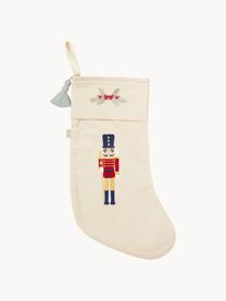 Wendbarer Weihnachtsstrumpf Nutcracker aus Bio-Baumwolle, 100 % Bio-Baumwolle, GOTS-zertifiziert, Nussknacker und Weihnachtsbaum, B 23 x L 53 cm