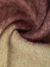 Wollen plaid Check met franjes in bruin/oranje, 50% wol, 50% acryl, Oranje, bruin, 125 x 150 cm