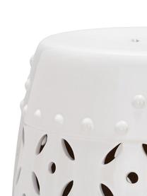 Ręcznie wykonany/stolik pomocniczy Philine, Ceramika glazurowana, Biały, Ø 33 x W 47 cm