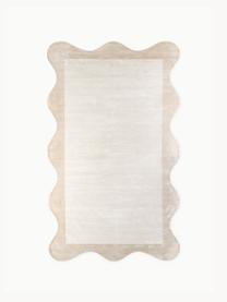 Ručne tkaný koberec z viskózy Wavy, Béžová, Š 80 x D 150 cm (veľkosť XS)