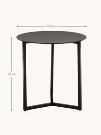 Table d'appoint avec plateau en verre Raeam, Noir, Ø 50 x haut. 50 cm