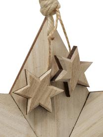 Étoile de Noël à suspendre Carmea, 3 élém., Bois de paulownia, Beige clair, Lot de différentes tailles