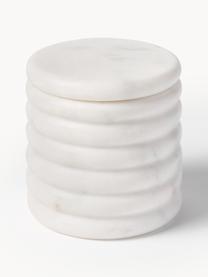 Marmor-Aufbewahrungsdose Orta, Marmor, Weiß, marmoriert, Ø 10 x H 10 cm