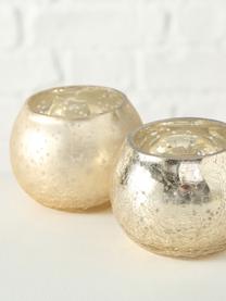 Teelichthalter-Set Grusha, 2-tlg., Glas, lackiert, Champagnerfarben, matt und glänzend, Ø 7 x H 6 cm