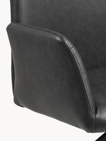 Chaise pivotante en cuir synthétique Naya, Cuir synthétique anthracite, larg. 59 x prof. 59 cm
