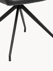 Silla con reposabrazos giratoria de cuero sintético Naya, Tapizado: cuero sintético (poliuret, Patas: metal recubierto, Cuero sintético gris antracita, An 59 x F 59 cm