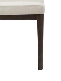Chaise rembourrée Koga, Tissu blanc crème, bois de frêne foncé, larg. 47 x haut. 86 cm