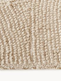 Handgeweven laagpolig vloerkleed Eleni uit gerecycled materiaal, Beige, B 80 x L 200 cm