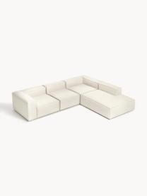 Modulares XL-Ecksofa Lennon, Bezug: 100 % Polyester Der strap, Gestell: Massives Kiefernhol, Sper, Füße: Kunststoff Dieses Produkt, Webstoff Off White, B 329 x T 269 cm, Eckteil links