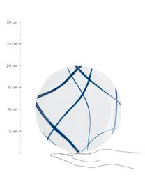 Gemusterte Dessertteller Vassoio in Weiss/Blau, 6er-Set, Porzellan, Blau, Weiss, Ø 20 cm