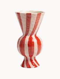 Vaso dipinto a mano Rhombic, alt. 30 cm, Gres, Rosso, rosa chiaro, Ø 16 x Alt. 30 cm