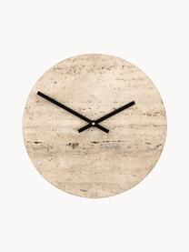 Horloge artisanale en travertin Loko, Travertin beige, Ø 25 cm