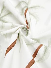 Pościel z perkalu organicznego Martha, Biały, z motywem palm, 200 x 200 cm + 2 poduszki 80 x 80 cm