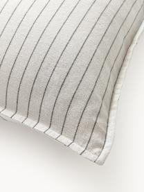Károvaný flanelový oboustranný povlak na polštář z bavlny Noelle, Tlumeně bílá, šedá, Š 40 cm, D 80 cm