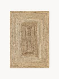 Handgemaakt juten vloerkleed Sharmila, 100% jute, Bruin, B 60 x L 90 cm (maat XXS)