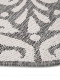 Okrągły dwustronny dywan wewnętrzny/zewnętrzny Madrid, 100% polipropylen, Szary, kremowy, Ø 200 cm (Rozmiar L)