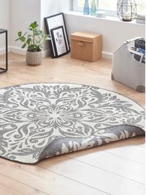 Tapis intérieur extérieur rond, réversible Madrid, 100 % polypropylène, Gris, crème, Ø 200 cm (taille L)