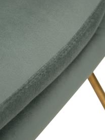 Fotel bujany z aksamitu z metalowymi nogami Wing, Tapicerka: aksamit (poliester) Dzięk, Stelaż: metal galwanizowany, Szałwiowy zielony aksamit, odcienie złotego, S 76 x G 108 cm