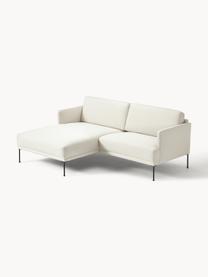 Kleines Ecksofa Fluente, Bezug: 100 % Polyester Der strap, Gestell: Massives Kiefernholz, Bir, Füße: Metall, pulverbeschichtet, Webstoff Hellbeige, B 198 x T 152 cm, Eckteil links