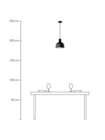 Kleine keramische hanglamp Caxixi in zwart, Lampenkap: keramiek, Baldakijn: keramiek, Zwart, Ø 22 x H 27 cm