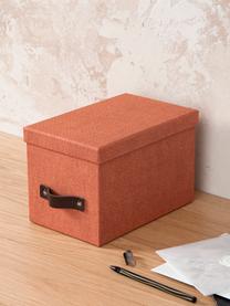 Opbergdoos Kristina II, 2 stuks, Doos: canvas, massief karton (1, Terracotta, B 14 cm x H 15 cm