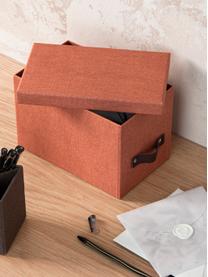 Opbergdoos Kristina II, 2 stuks, Doos: canvas, massief karton (1, Terracotta, B 14 cm x H 15 cm