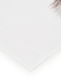 Drap plat en coton Light, Blanc, gris, brun, 210 x 270 cm